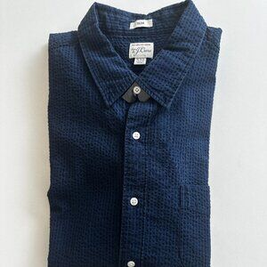 New J.Crew Cotton SLIM XXL Navy/Black Shirt Button Down